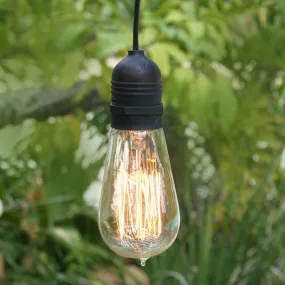 11FT Single Socket Black Commercial Grade Outdoor Pendant Light Lamp Cord, E26 - Electrical Swag Light Kit
