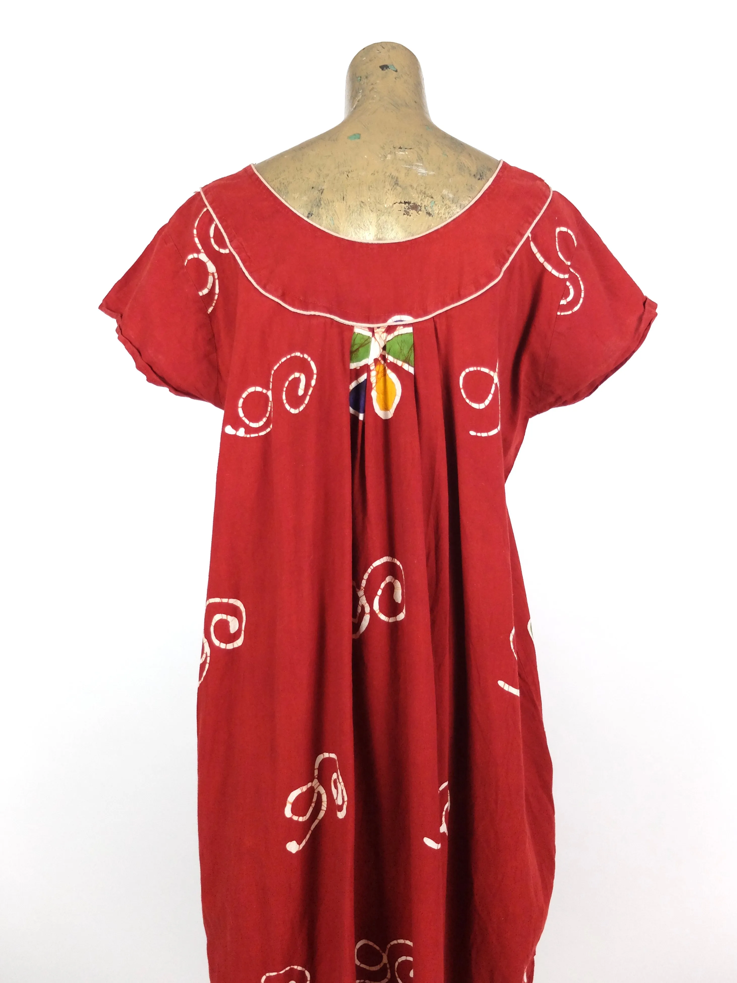 70s Psychedelic Hippie Butterfly Sleeve Maxi Dress