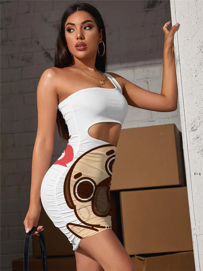Animal Dress Women Dog Bodycon Dress Love Vestido Sexy Lovely 3d Print