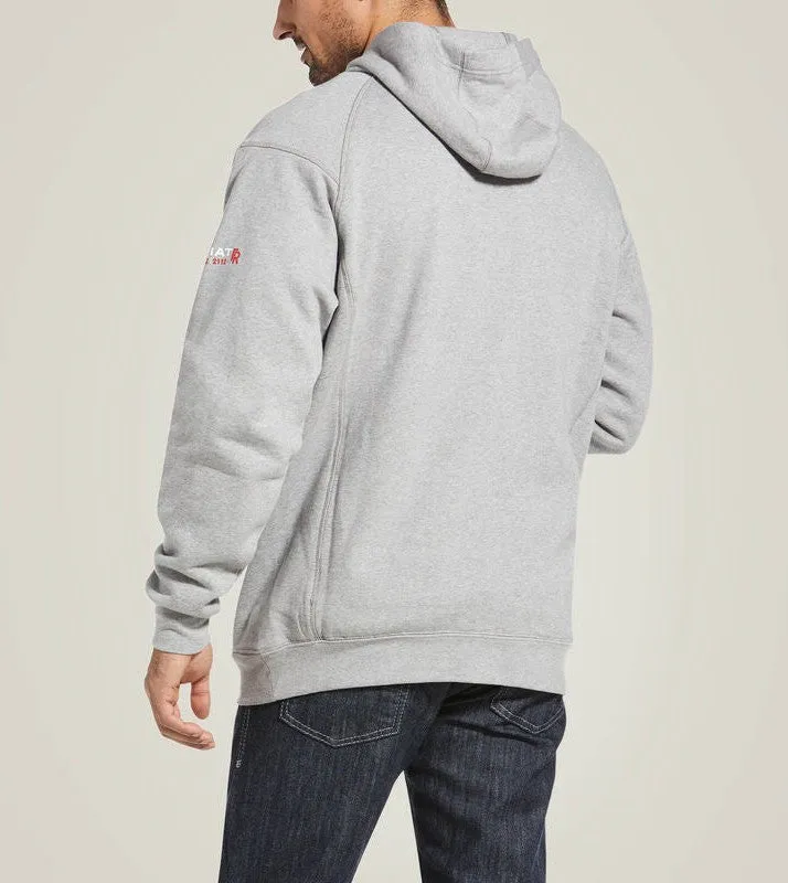 Ariat Men's Flame Resistant Rev Pullover Workwear Hoodie- Silver- 10032829