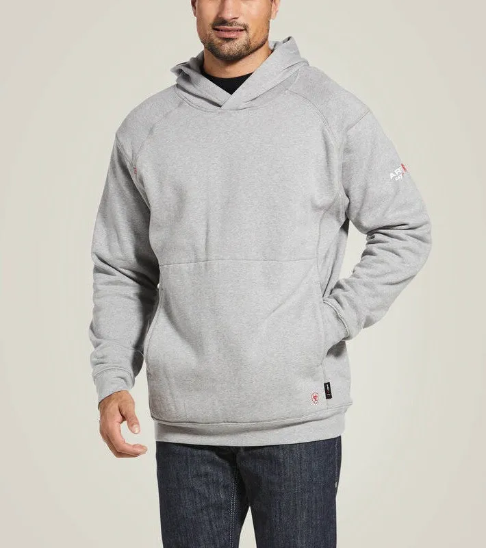 Ariat Men's Flame Resistant Rev Pullover Workwear Hoodie- Silver- 10032829