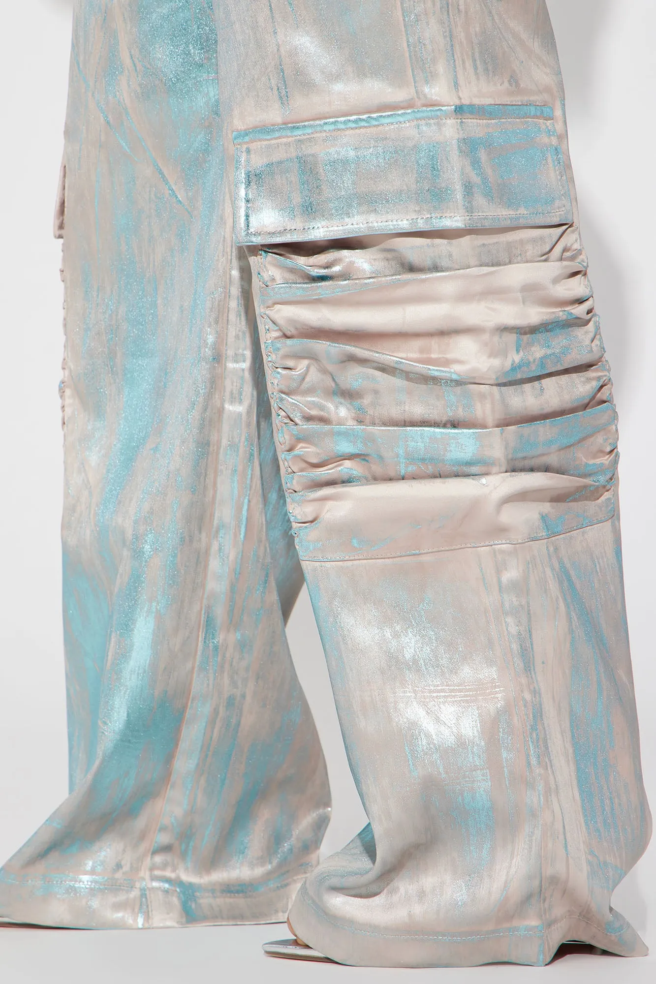 Ava Metallic Pant Set - Taupe