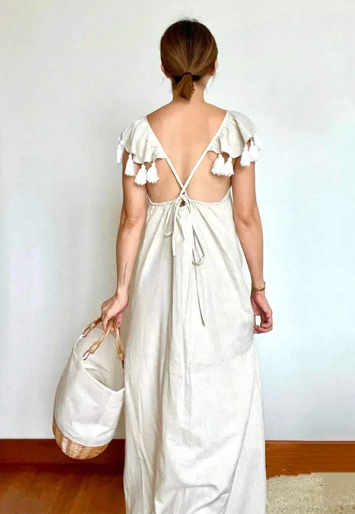 BaeBeeBoo Hera Cross-Back Tassel Adult Dress