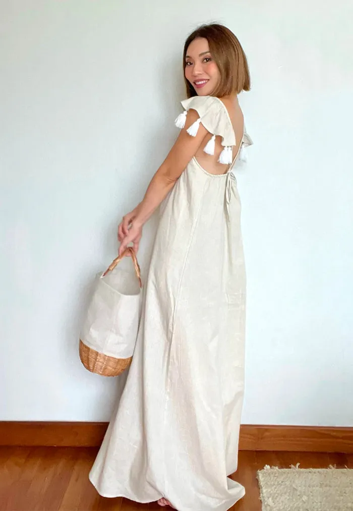 BaeBeeBoo Hera Cross-Back Tassel Adult Dress