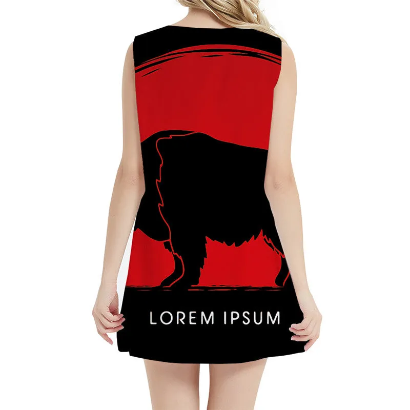 Bear Dresses Women Animal Bodycon Dress Black Sundress Gothic Ladies Dresses Womens Clothing Club