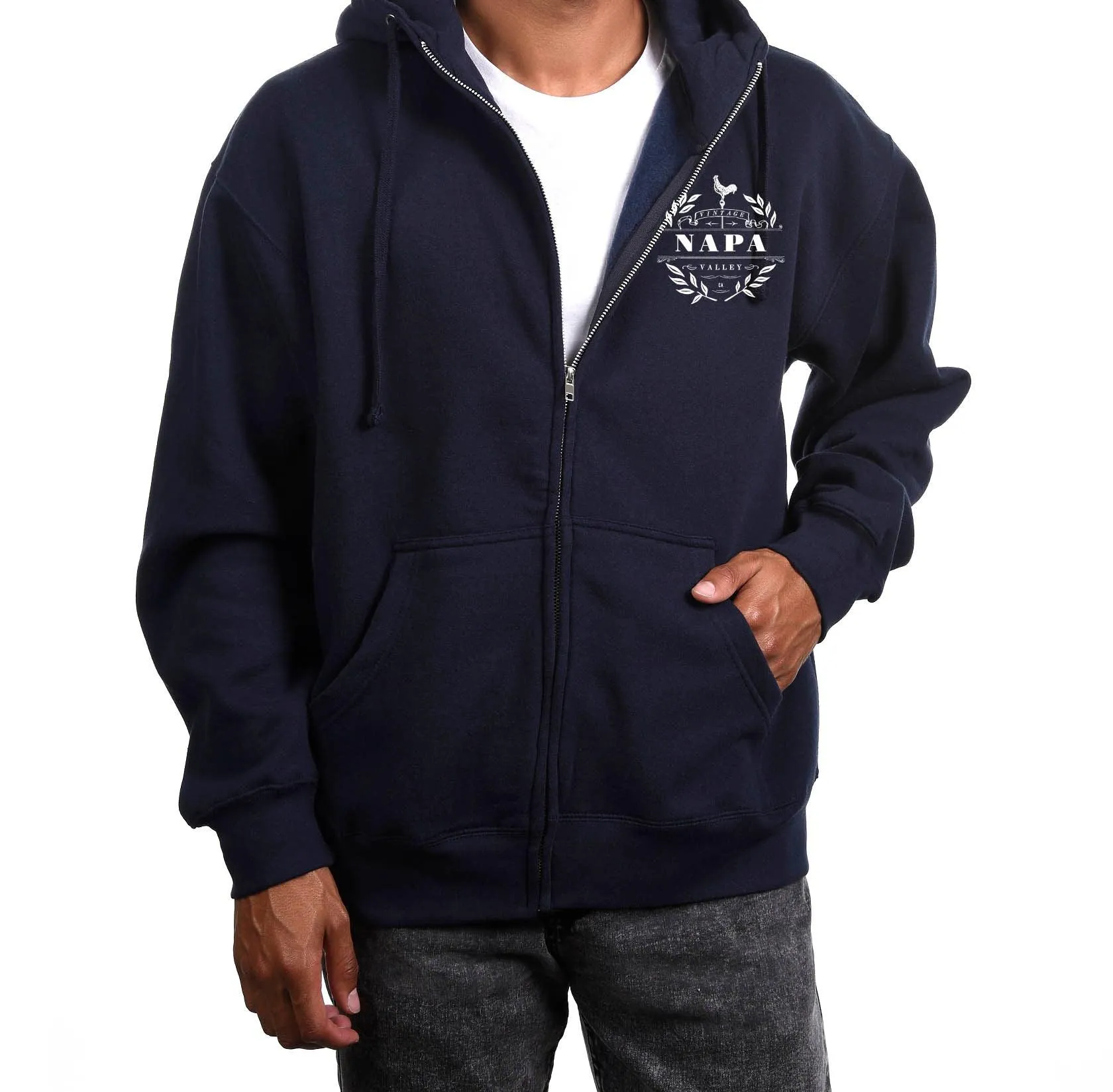 Cotton Heritage Unisex Premium 8.5 oz Fleece Flat cord Zip Hoodie Vintage
