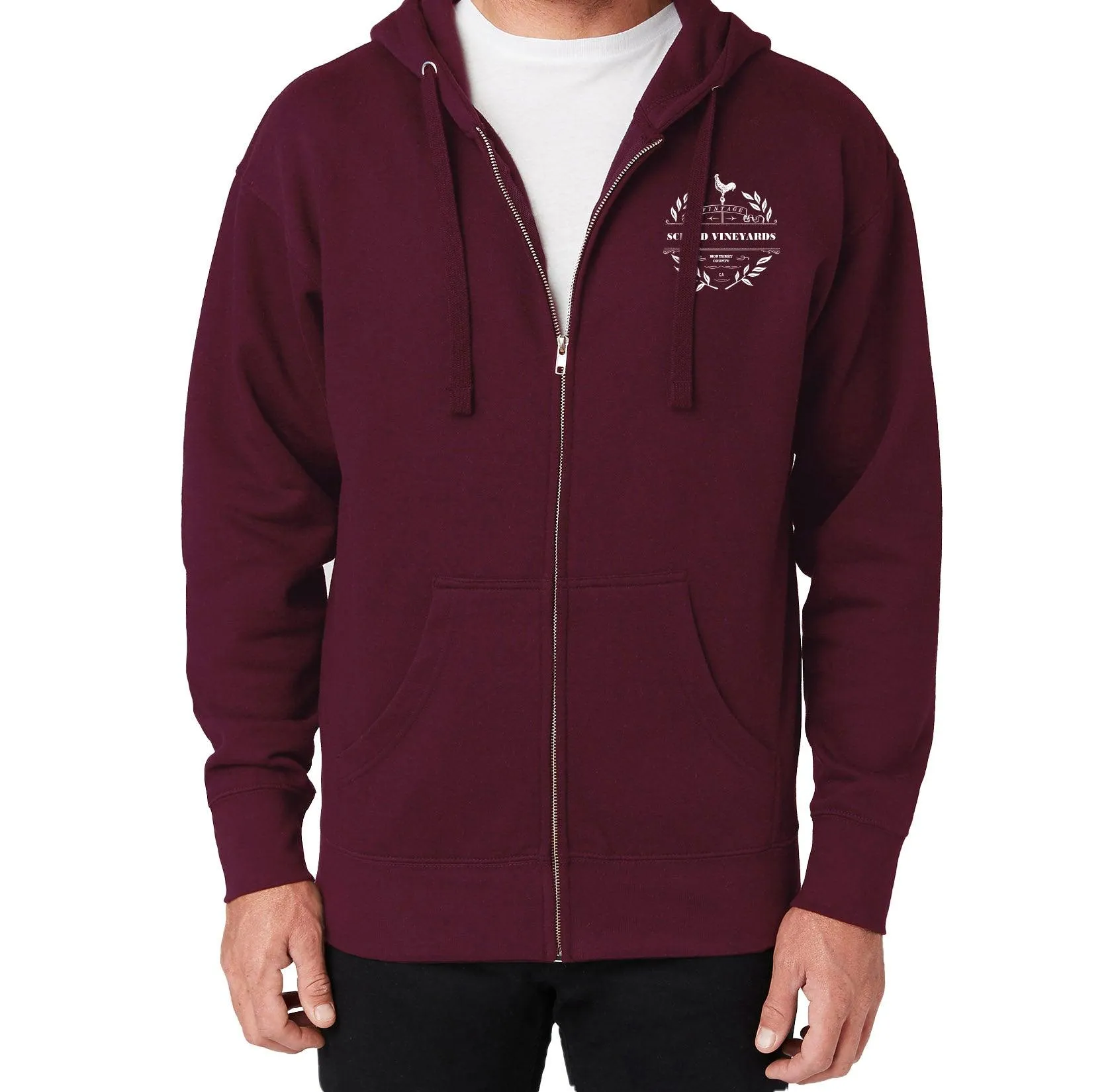 Cotton Heritage Unisex Premium 8.5 oz Fleece Flat Cord Zip Hoodie