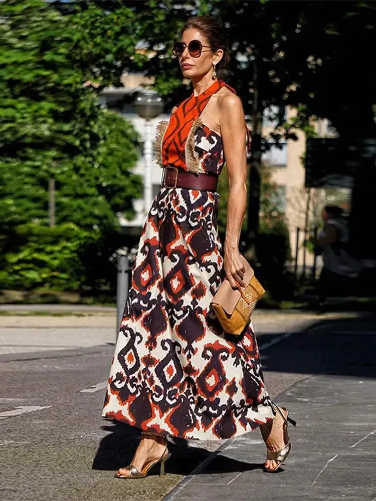 Elegant Lace-Up Maxi Dress: Stylish O-neck Bodycon - Fashionable Autumn/Winter Piece