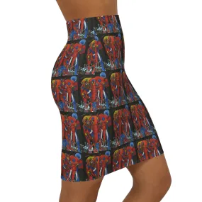 Elephants, Women's Mid-Waist Pencil Skirt (AOP)