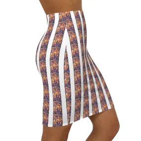 Fire Dance, Women's Mid-Waist Pencil Skirt (AOP)