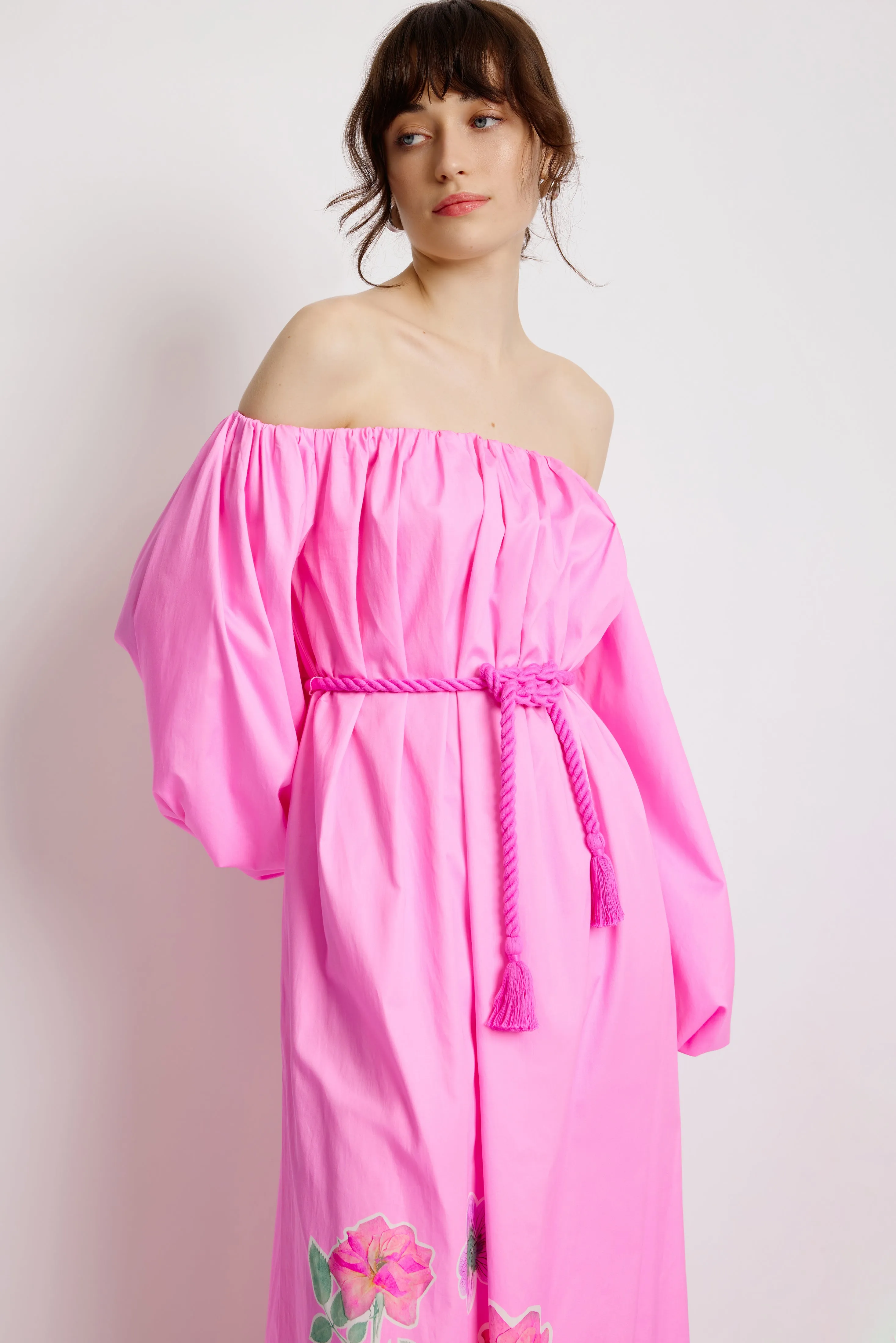 Foliage Bubble Dress - Pink Flora