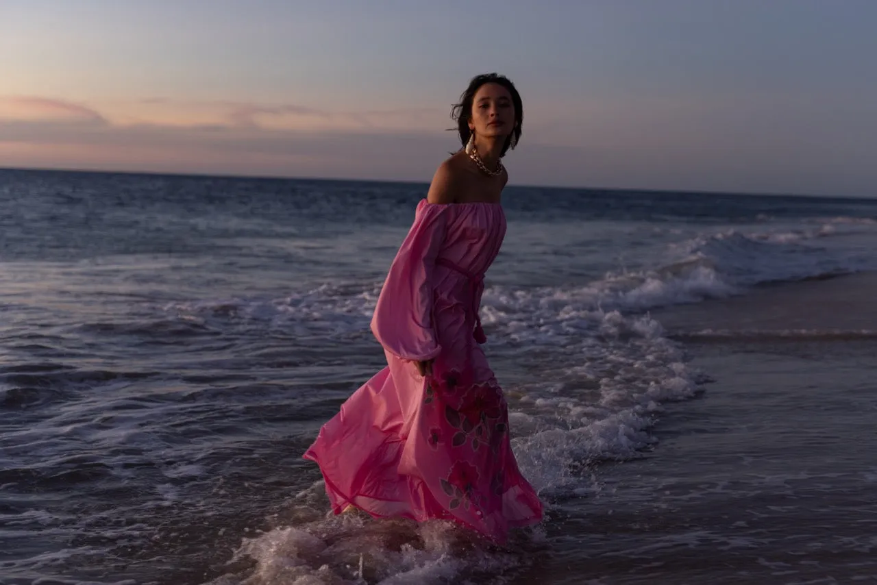 Foliage Bubble Dress - Pink Flora
