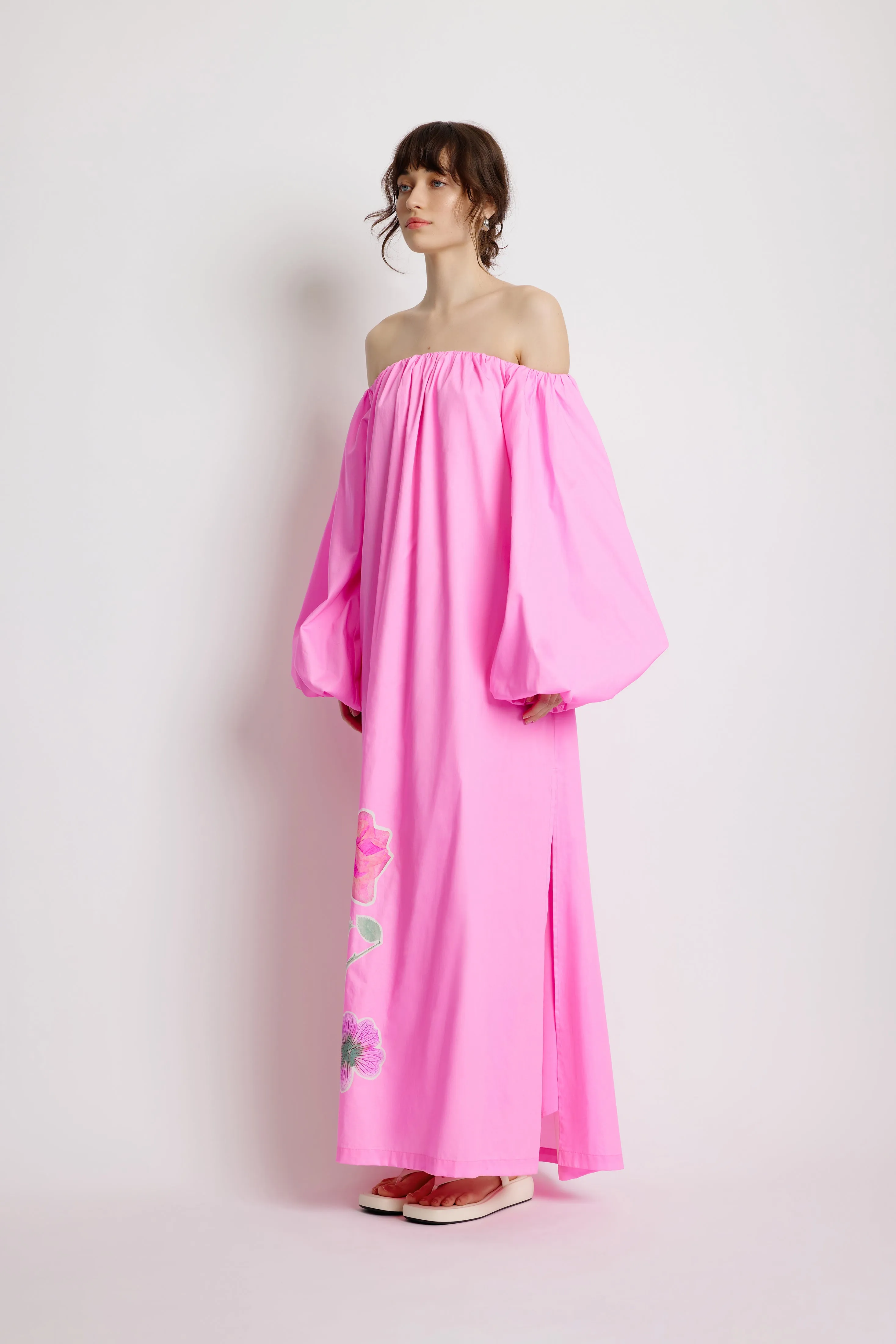 Foliage Bubble Dress - Pink Flora