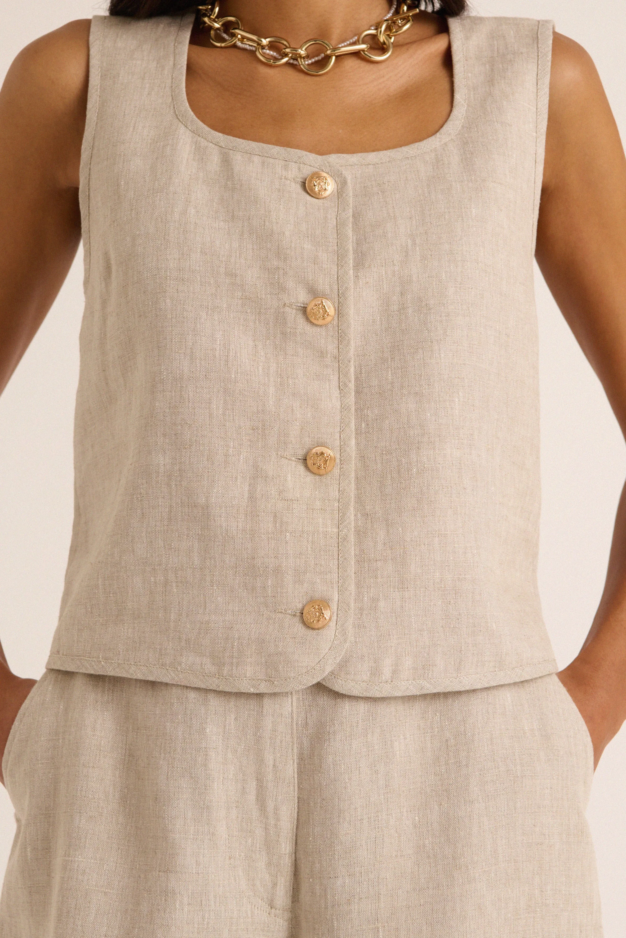 Gilet Marius sable
