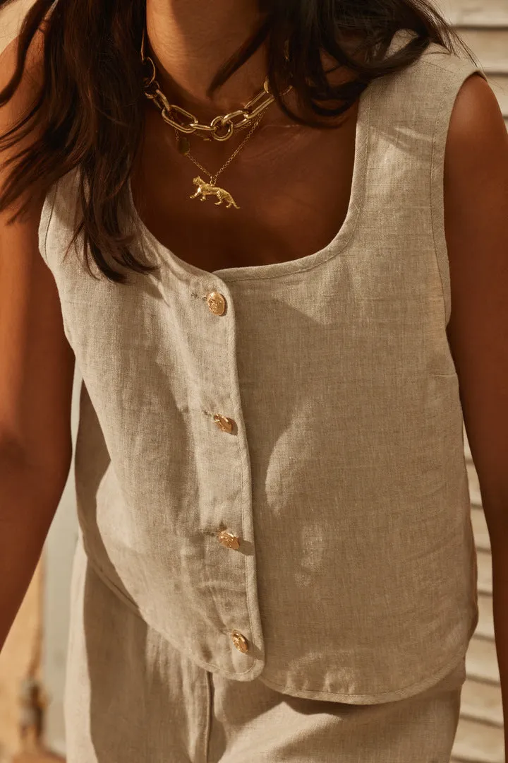 Gilet Marius sable