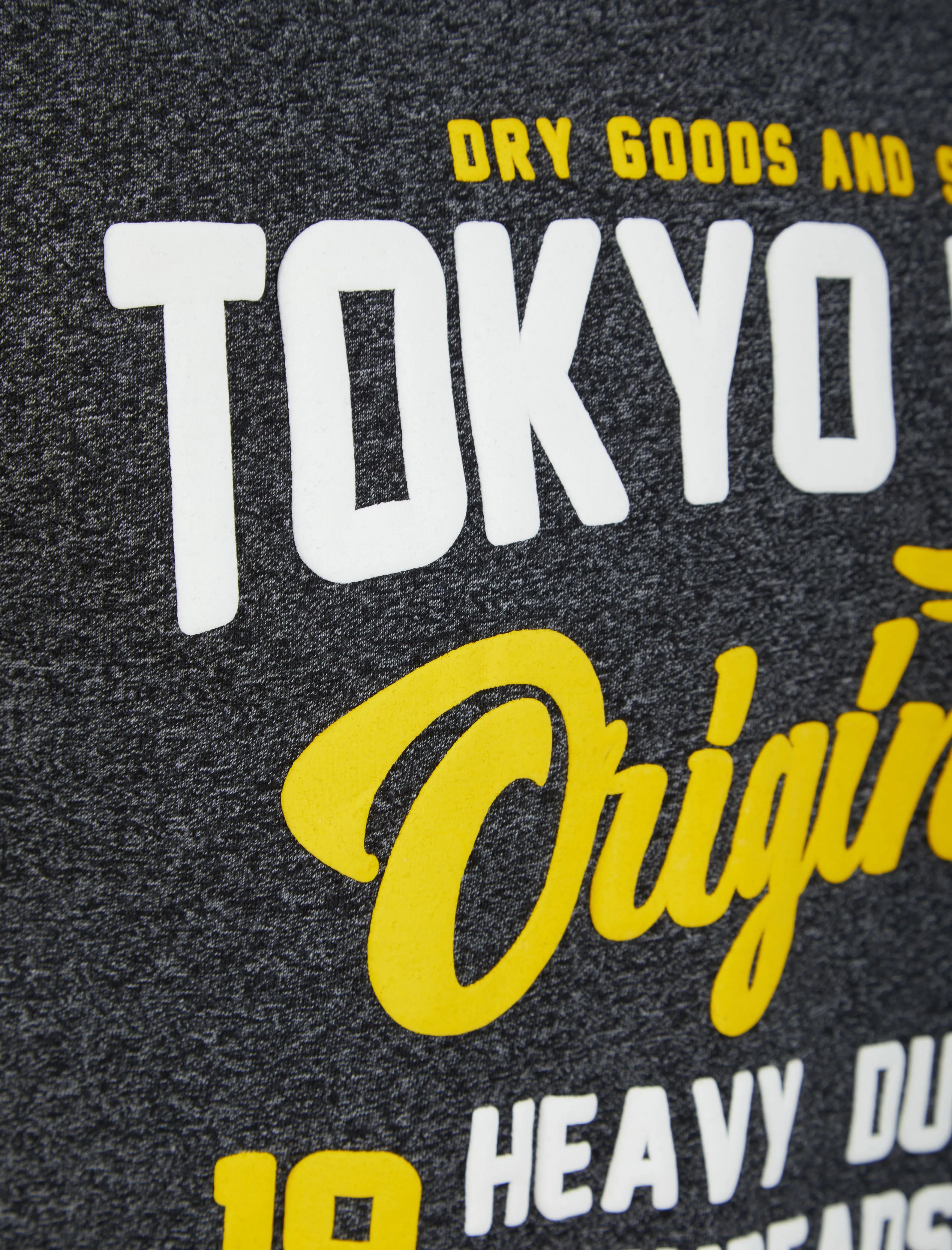 Heavy Duty Puffy Motif Cotton Jersey T-Shirt in Dark Grey Grindle - Tokyo Laundry