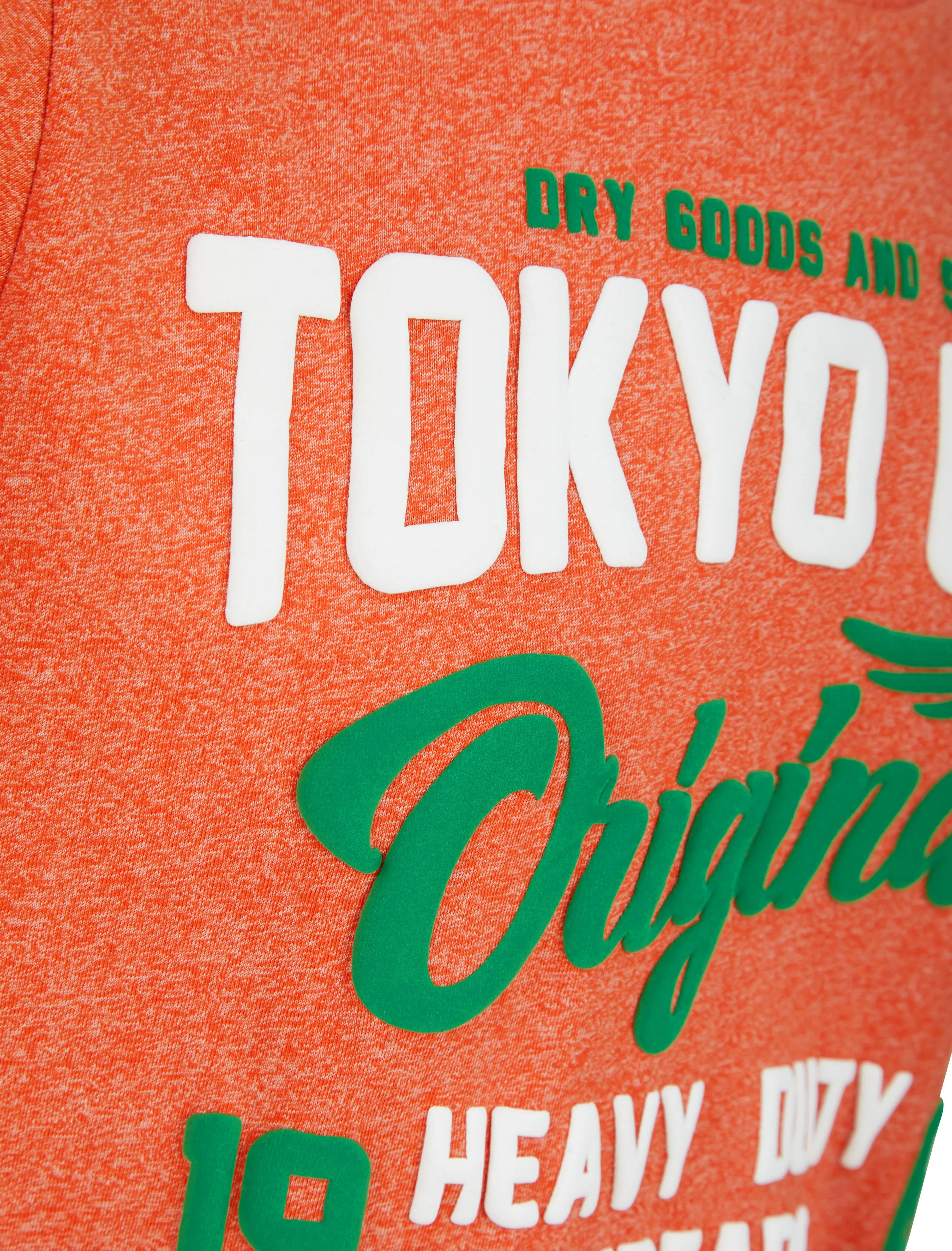 Heavy Duty Puffy Motif Cotton Jersey T-Shirt in Orange Grindle - Tokyo Laundry
