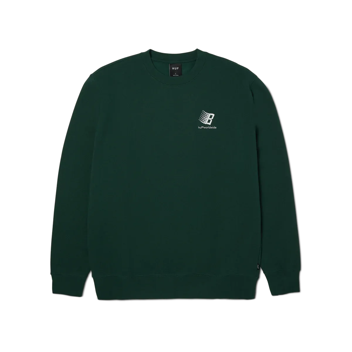 HUF X BRONZE56K - CREWNECK FOREST GREEN
