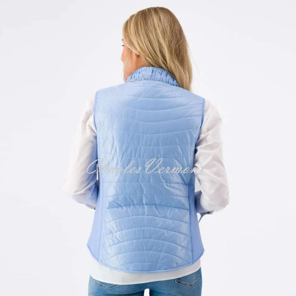 Just White Quilted Gilet with Rhinestone Detail- Style J3005