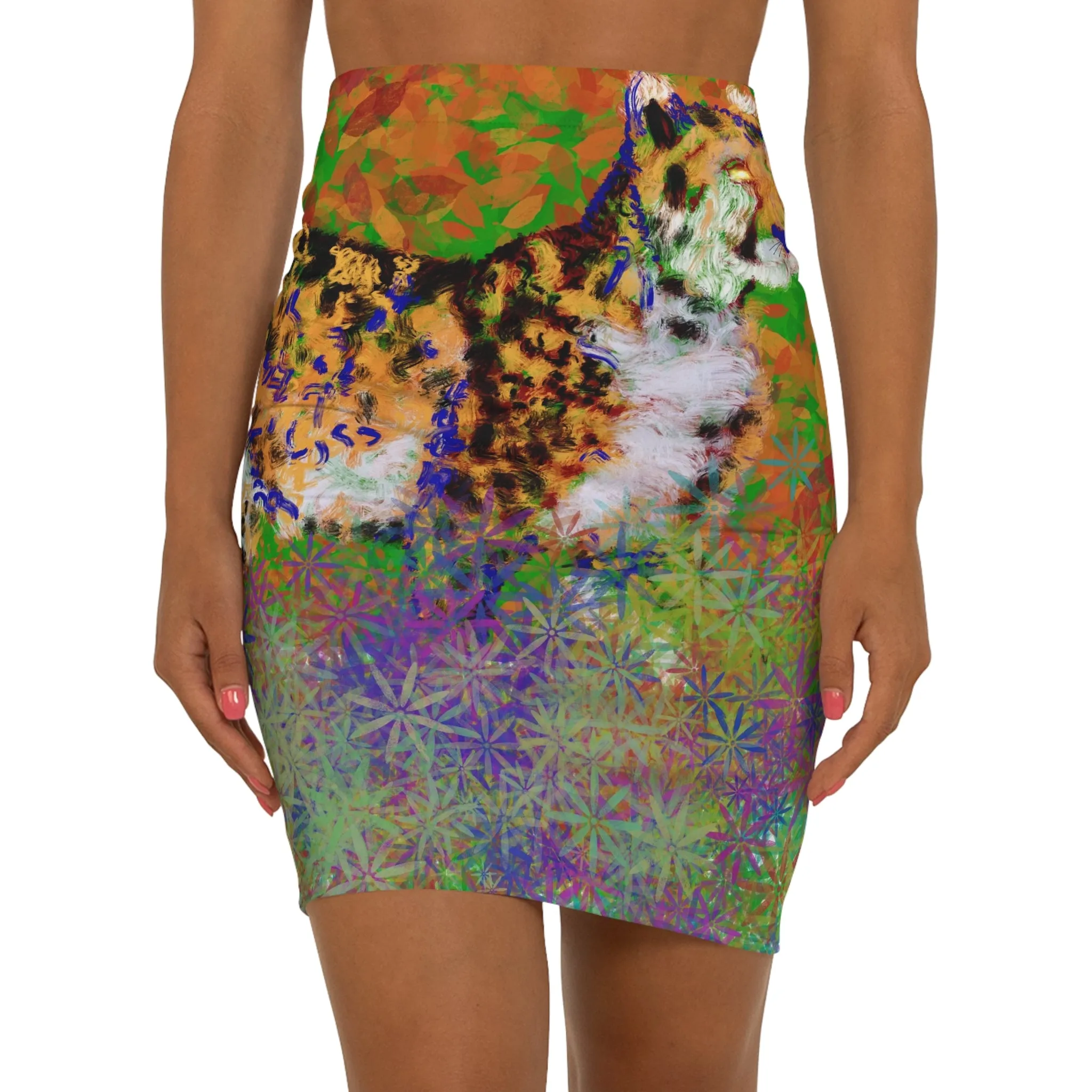Kali, Women's Mid-Waist Pencil Skirt (AOP)