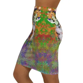 Kali, Women's Mid-Waist Pencil Skirt (AOP)
