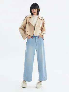 Letter Print Short Trenchcoat