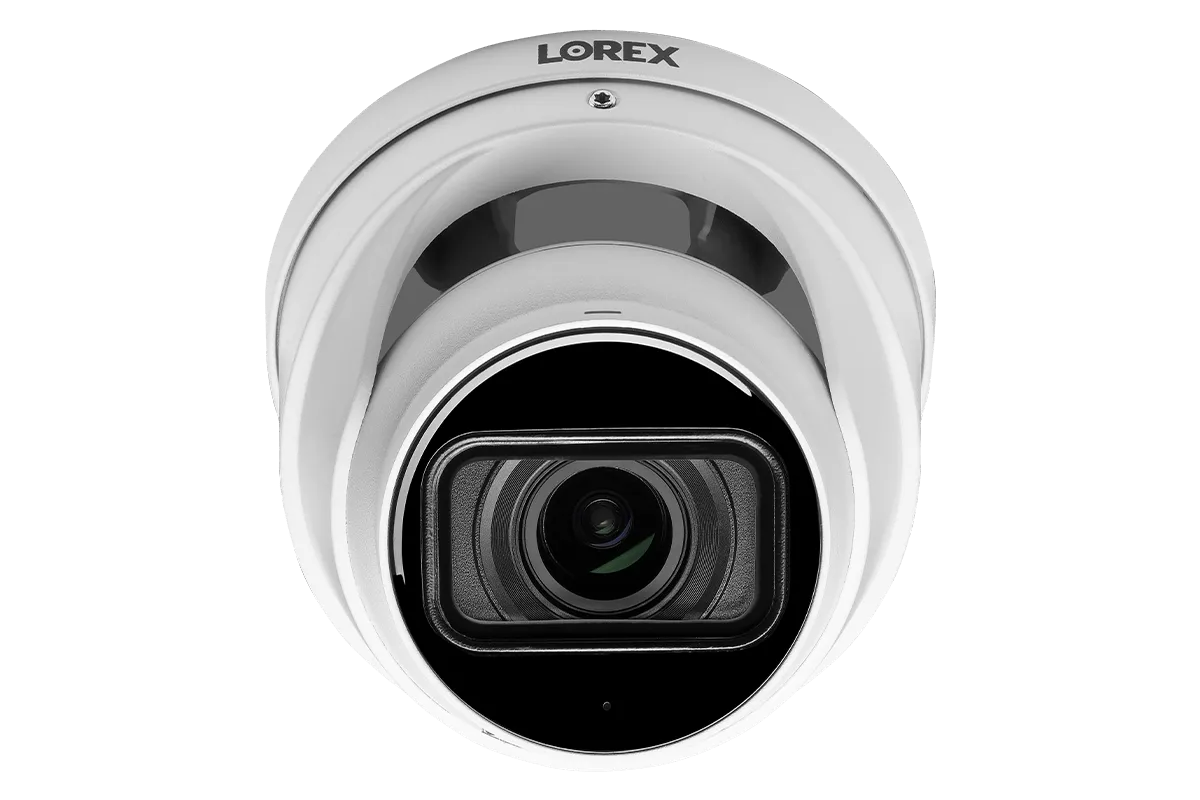 Lorex 4K (32 Camera Capable) 8TB Wired NVR System with Nocturnal 4 Smart IP Dome Cameras Featuring Motorized Varifocal Lens, Listen-In Audio and 30FPS Recording