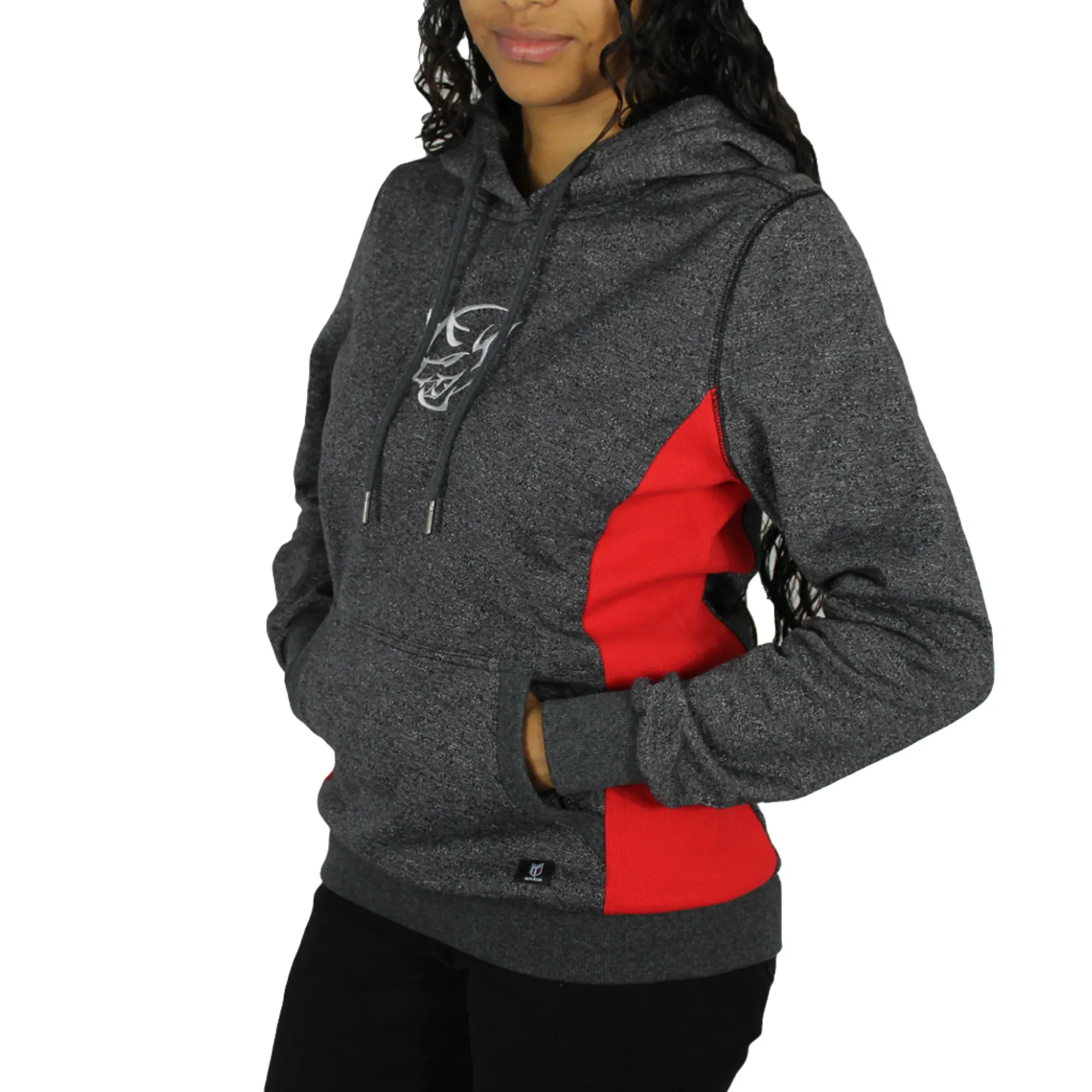 Marwin Sports Dodge Demon Pullover Women's Hoodie - Grey/Red