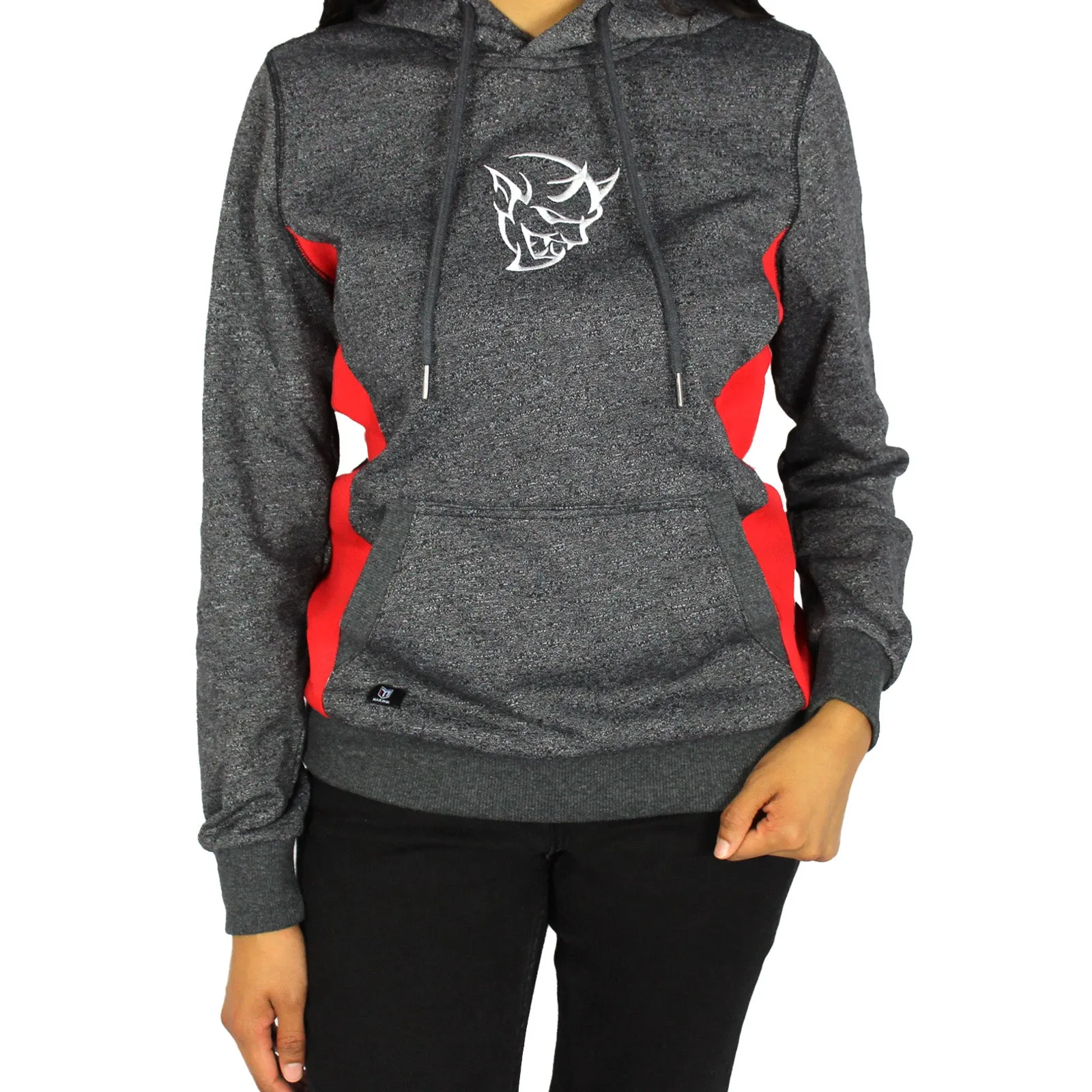 Marwin Sports Dodge Demon Pullover Women's Hoodie - Grey/Red