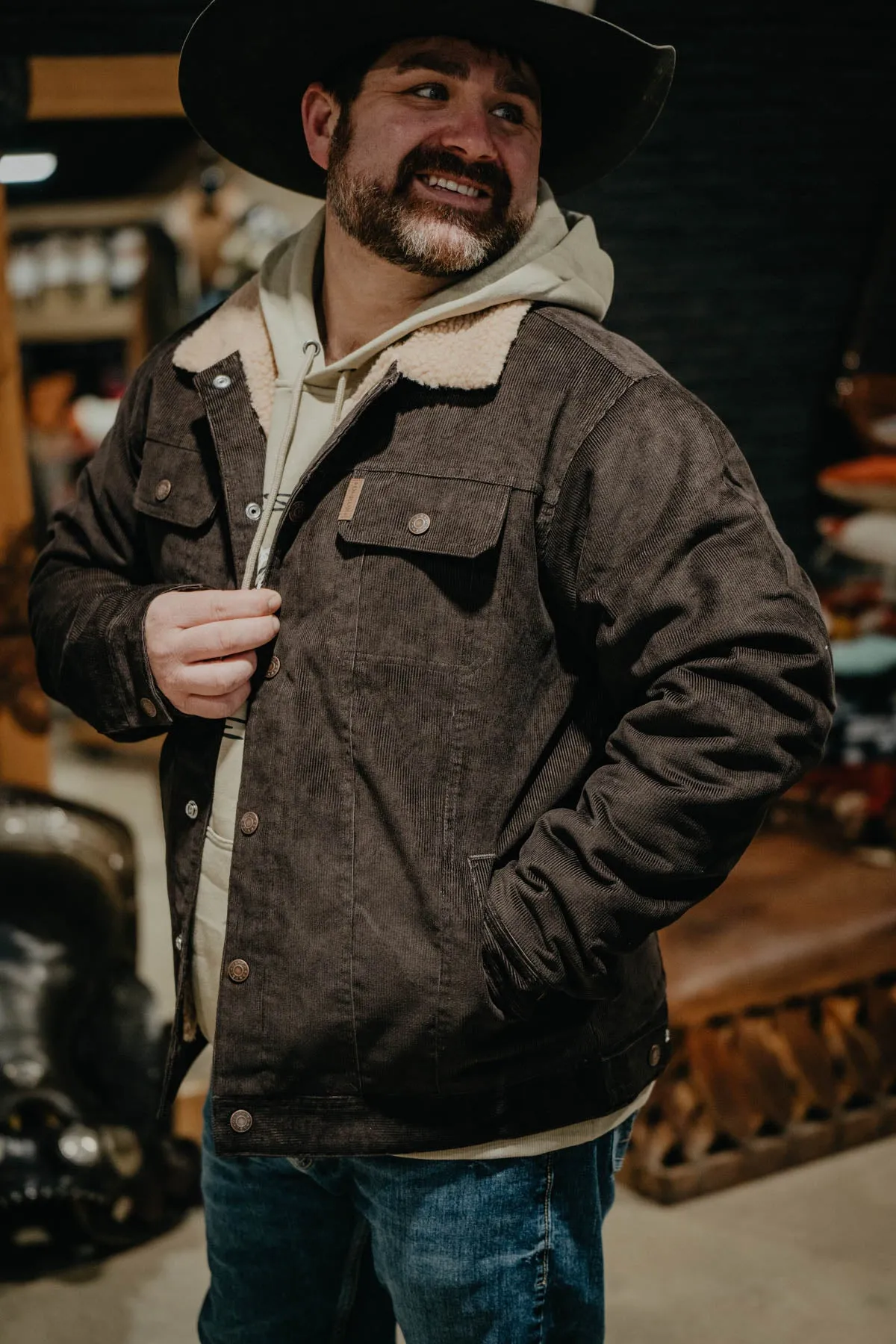 Men's CINCH Brown Corduroy Sherpa Lined Jacket (S - XXL)