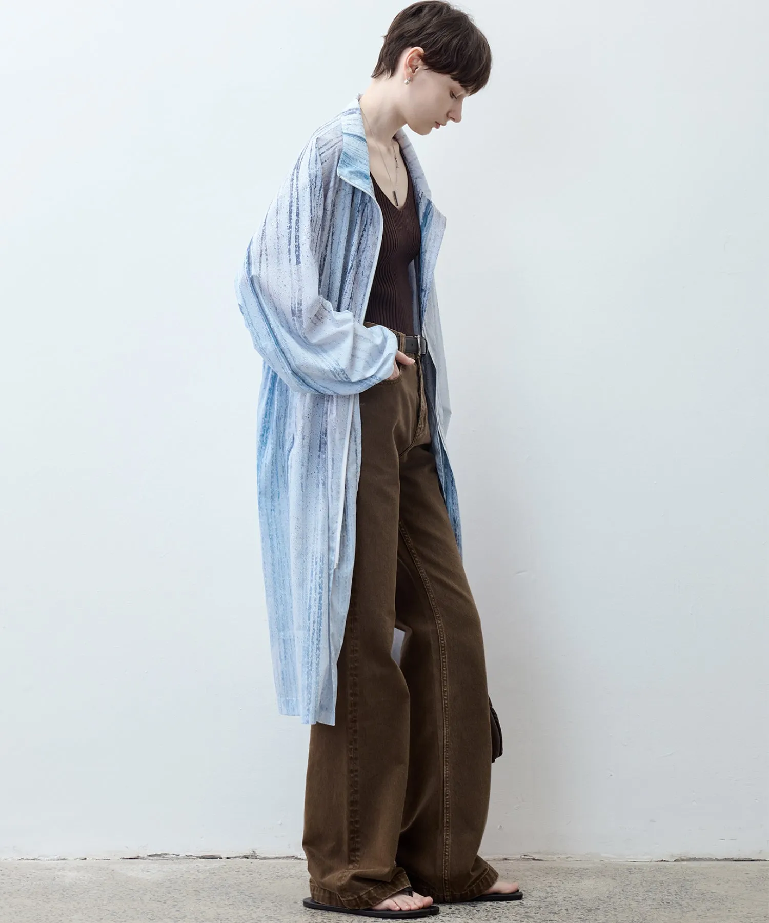Nuance Print UV-Protection Trench - Long Lightweight Coat