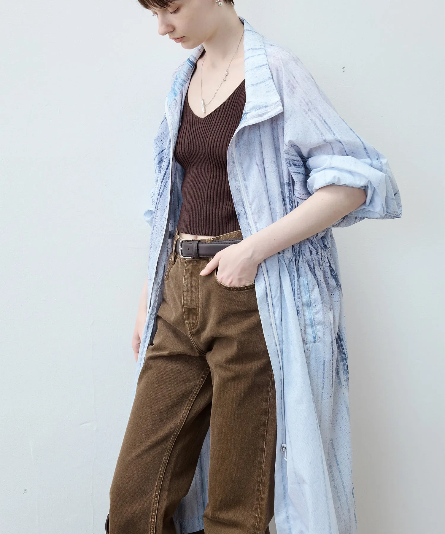 Nuance Print UV-Protection Trench - Long Lightweight Coat