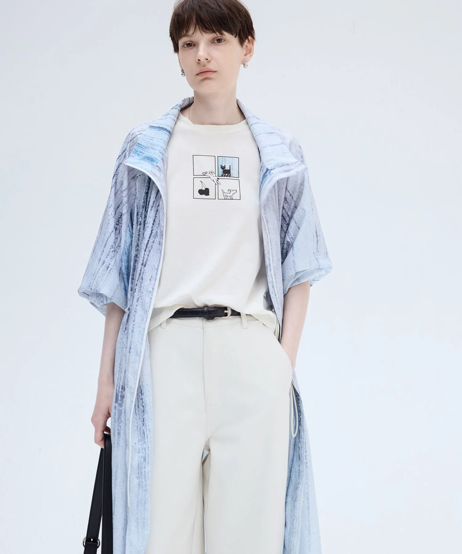 Nuance Print UV-Protection Trench - Long Lightweight Coat
