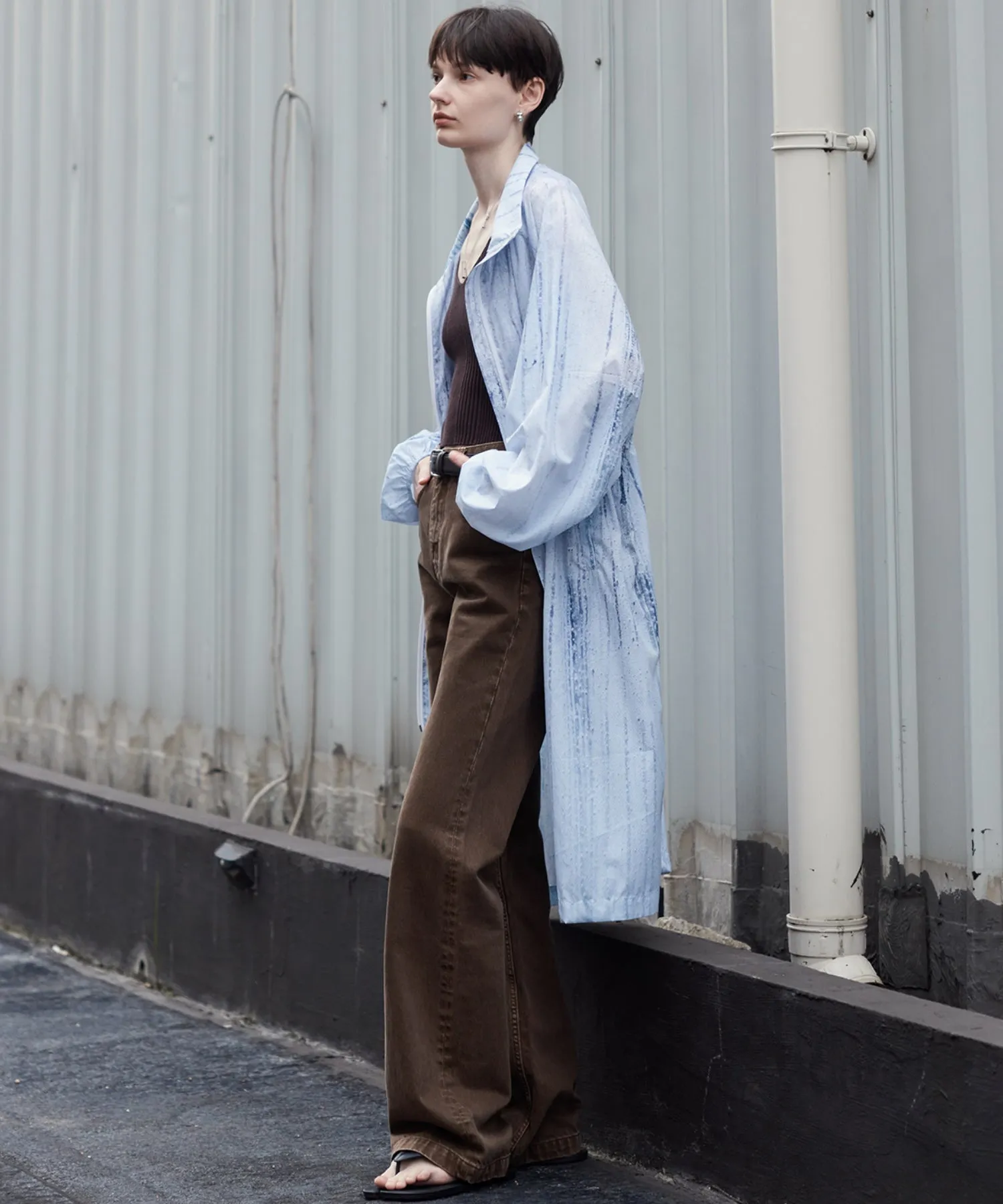 Nuance Print UV-Protection Trench - Long Lightweight Coat