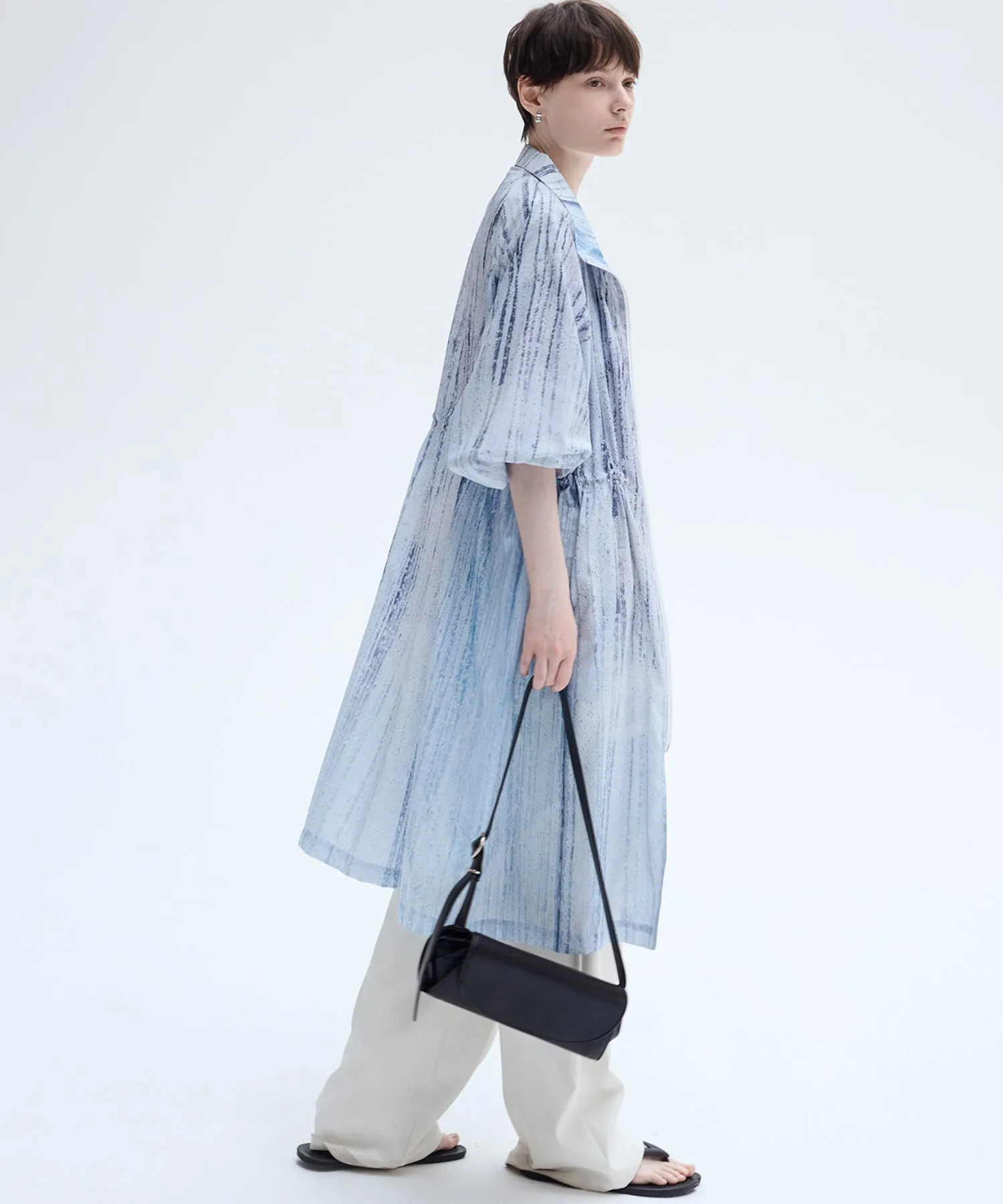 Nuance Print UV-Protection Trench - Long Lightweight Coat