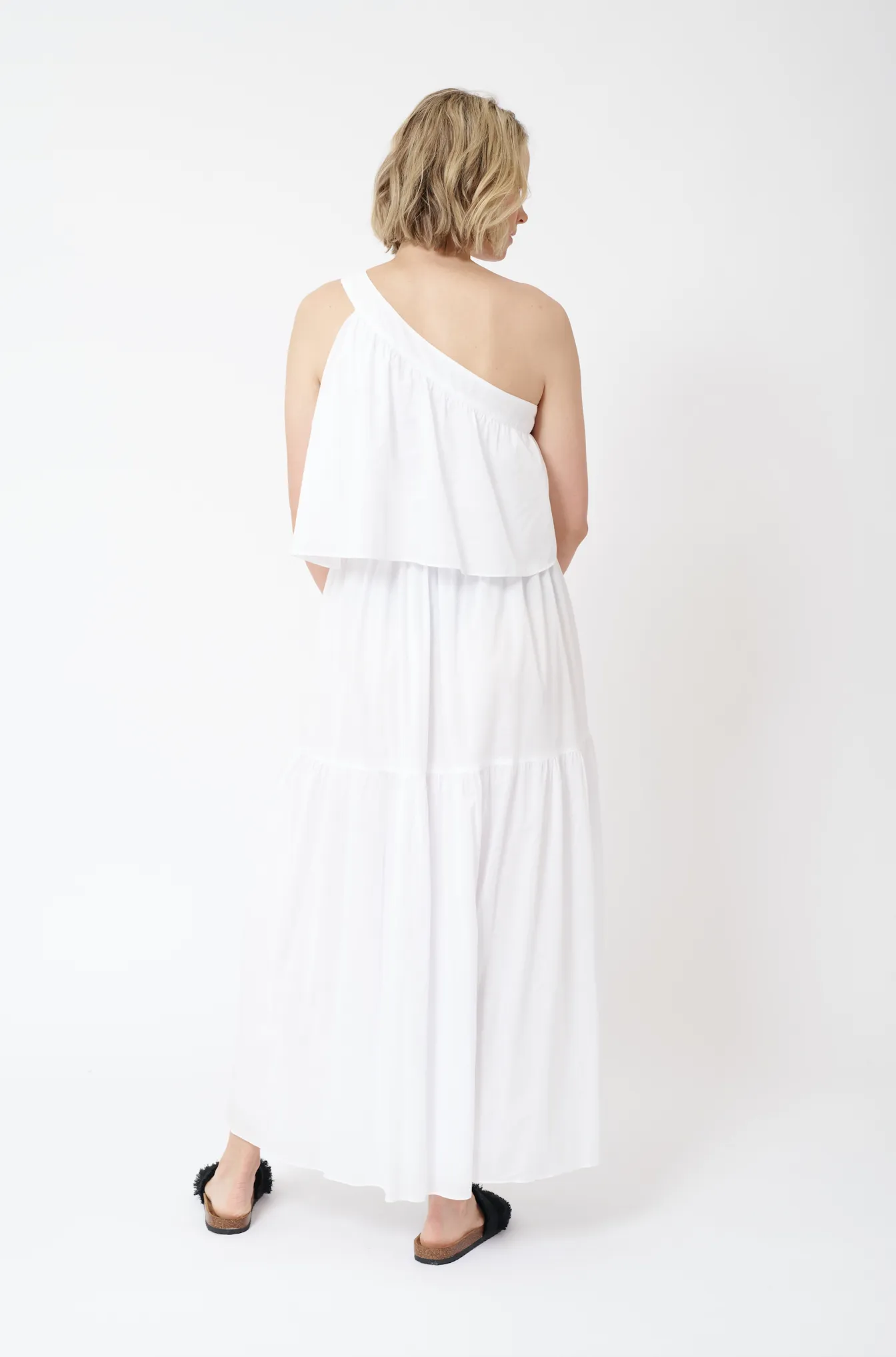 Olympia Cotton Voile Dress in White