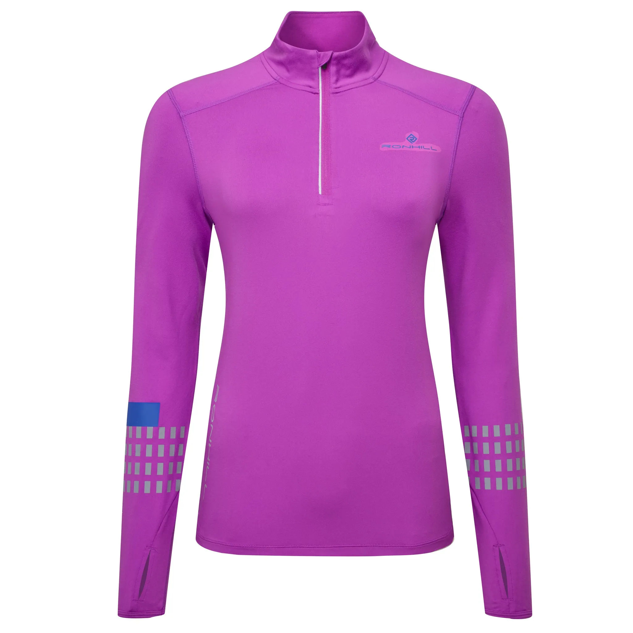 Ronhill Tech Afterhours 1/2 Zip Tee Women's Thistle Cobalt Reflect