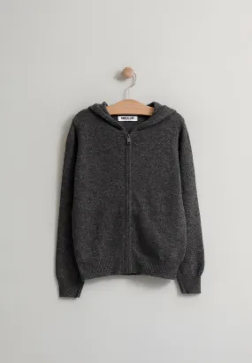 SELENGE gilet zippé capuche anthracite chiné