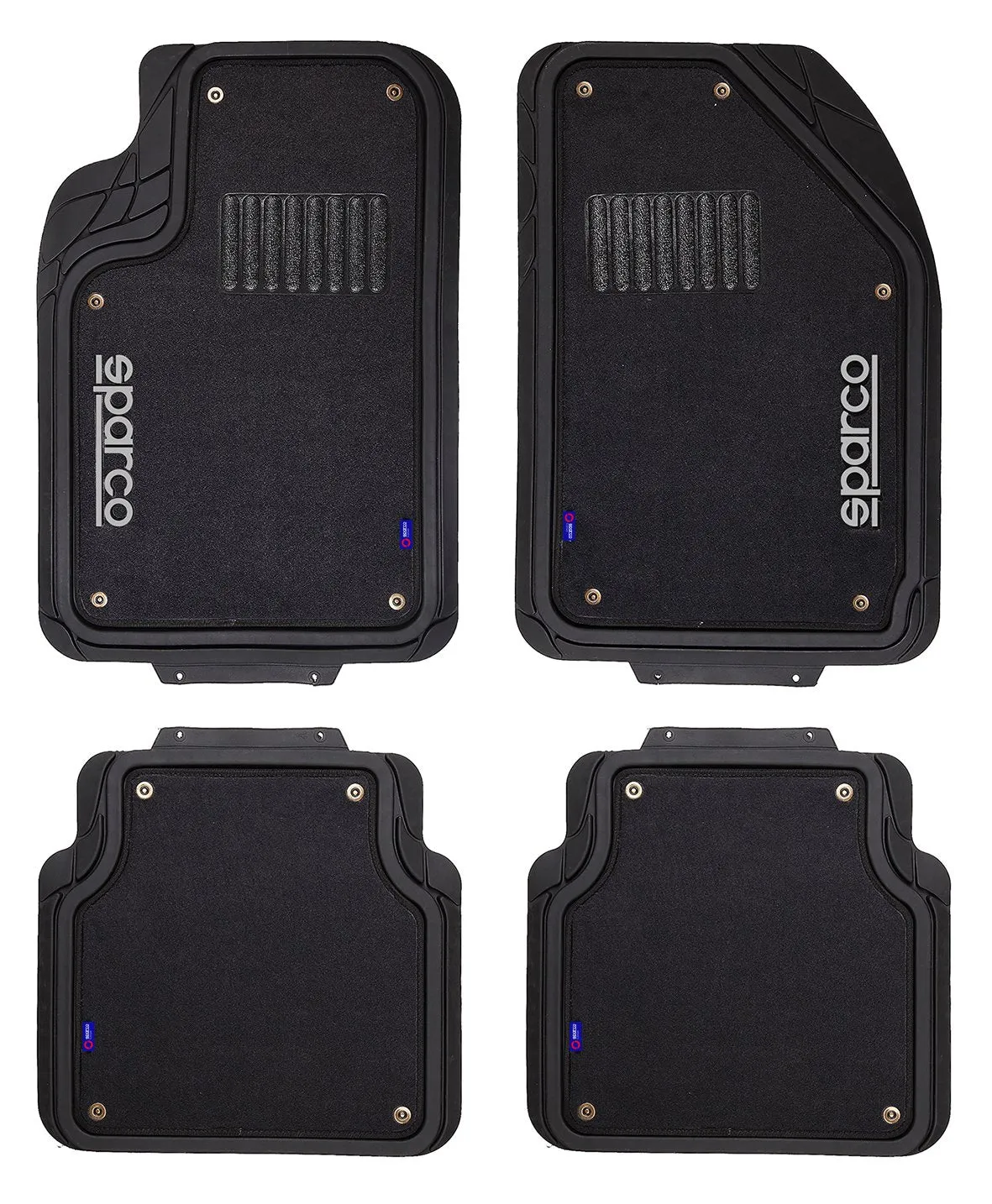 SPARCO UNIVERSAL 5PCS CAR MAT SET PVC   POLYESTER BLACK