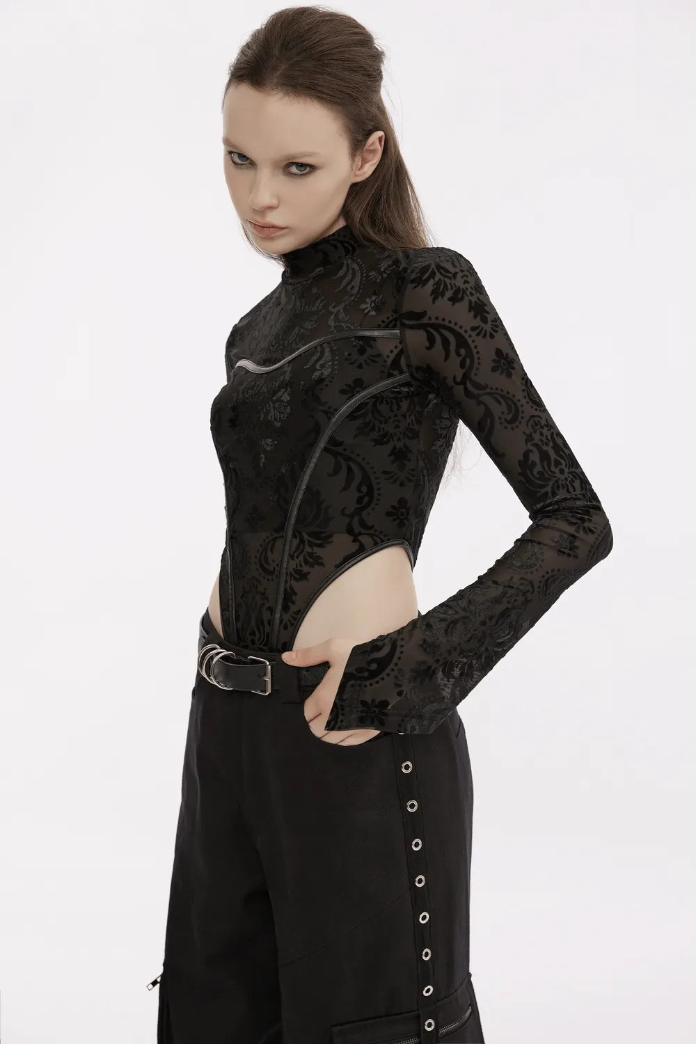 Urban Black Medium Waist Cargo Pants with Pockets