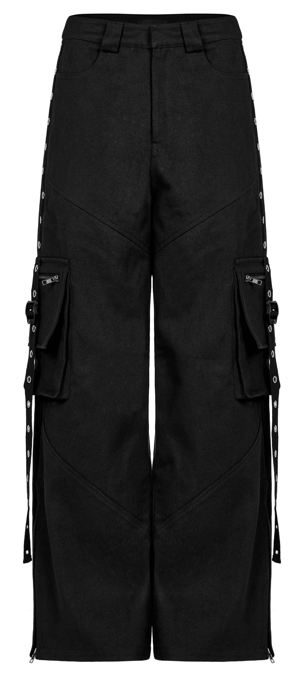 Urban Black Medium Waist Cargo Pants with Pockets