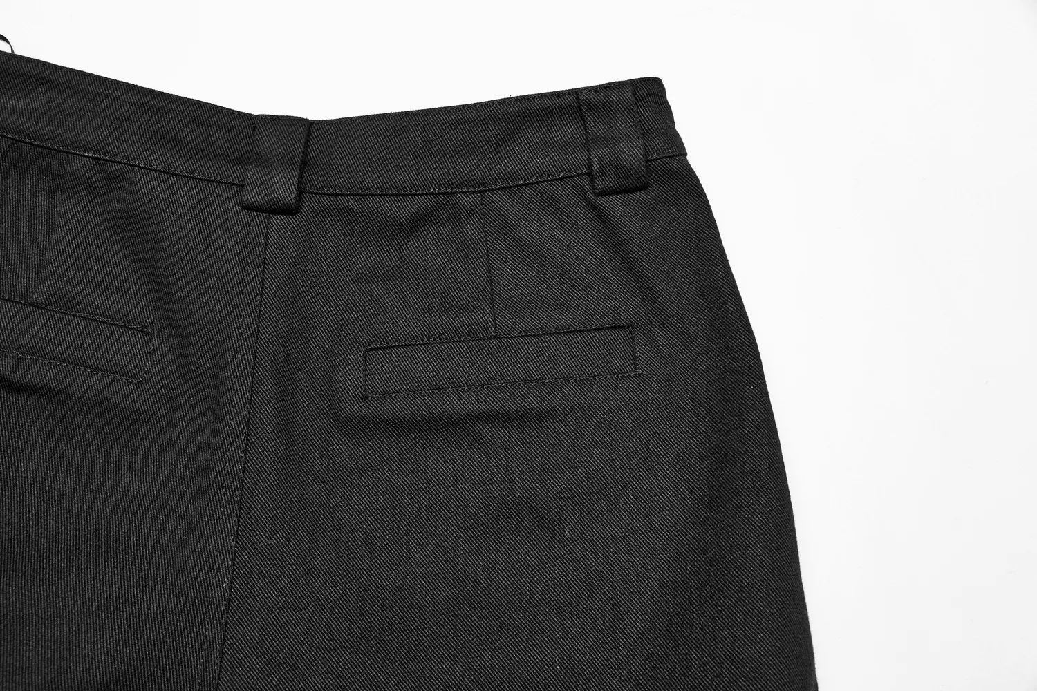 Urban Black Medium Waist Cargo Pants with Pockets