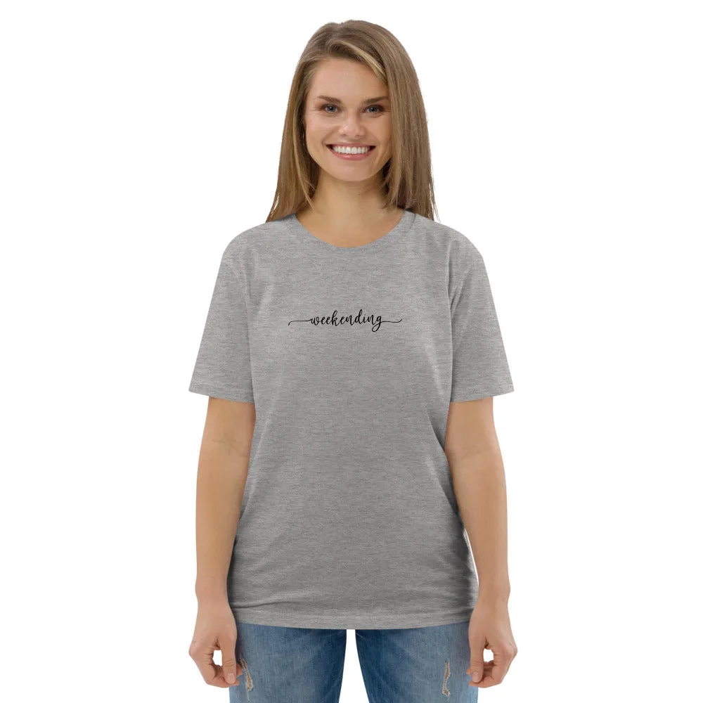 Weekending Black Text Organic Cotton Tee