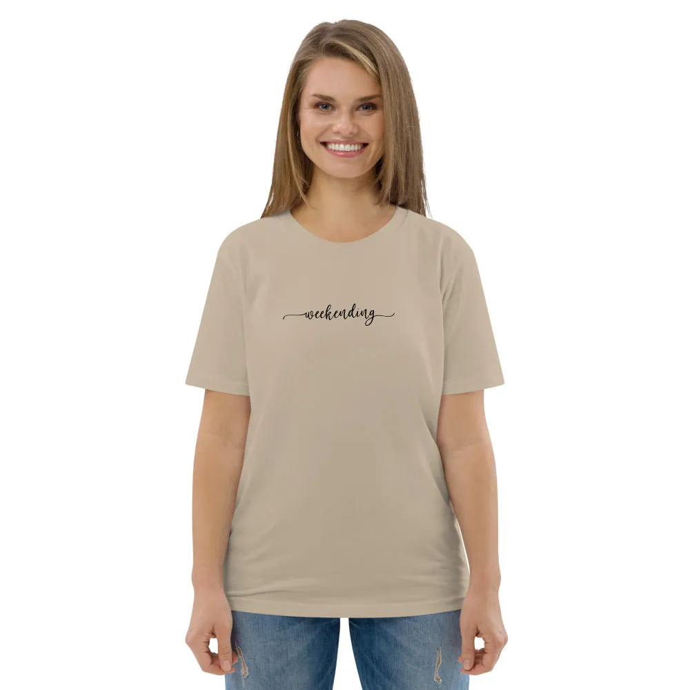 Weekending Black Text Organic Cotton Tee