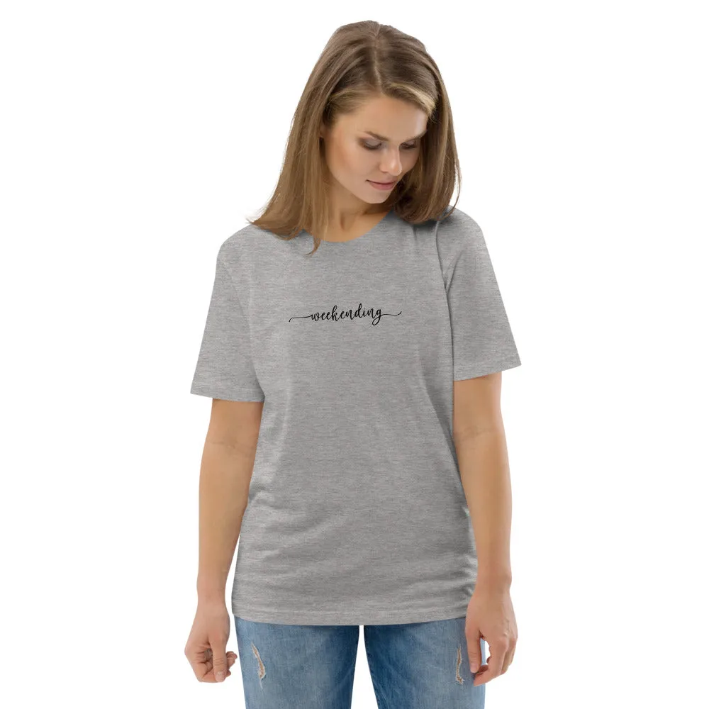 Weekending Black Text Organic Cotton Tee