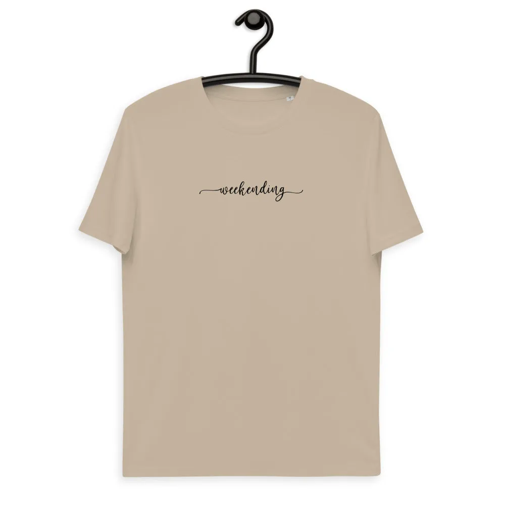 Weekending Black Text Organic Cotton Tee