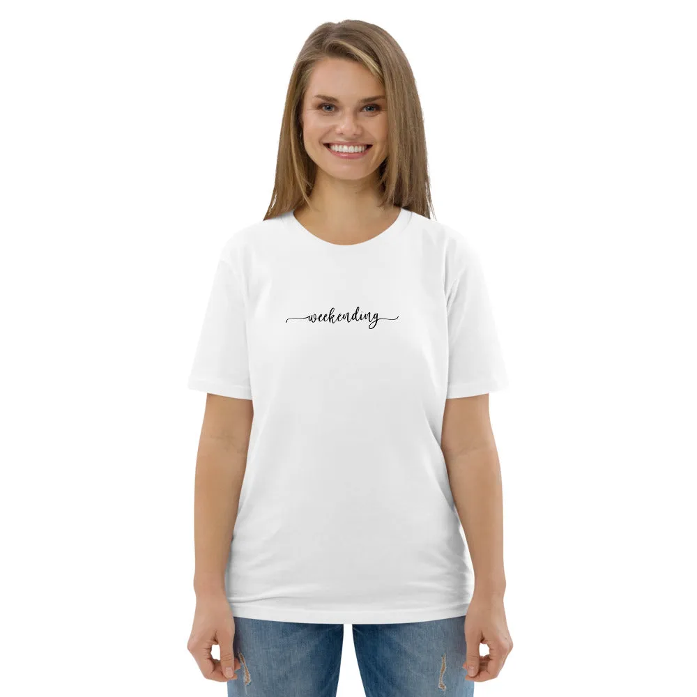 Weekending Black Text Organic Cotton Tee