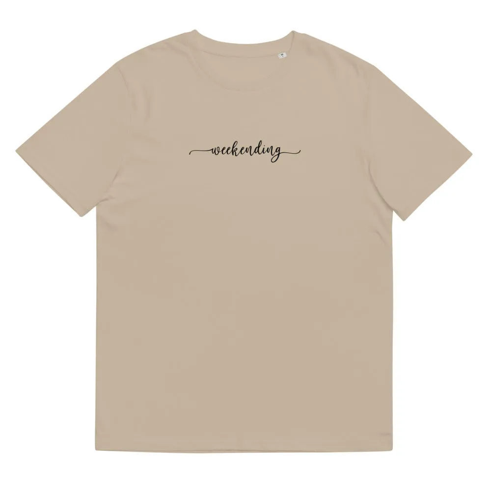 Weekending Black Text Organic Cotton Tee