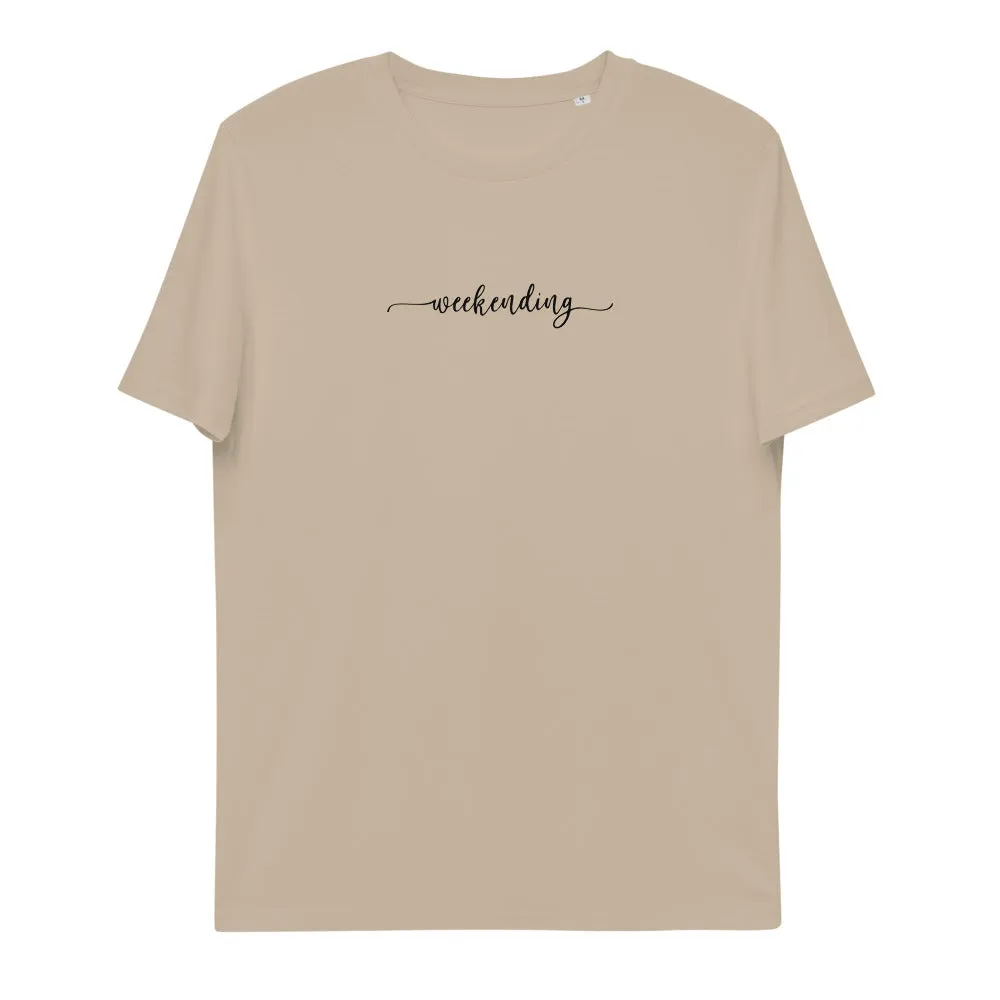 Weekending Black Text Organic Cotton Tee