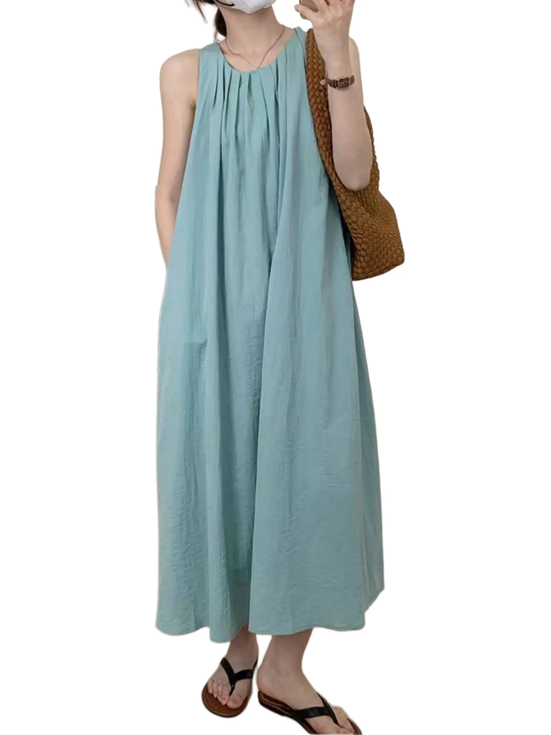 Women's Casual Sleeveless Beach Dress Long Halter  Maxi Sun Dresses by Kaja Clothing-Nadia Dress